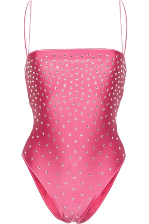 Oseree Crystal-embellished high-cut one-piece