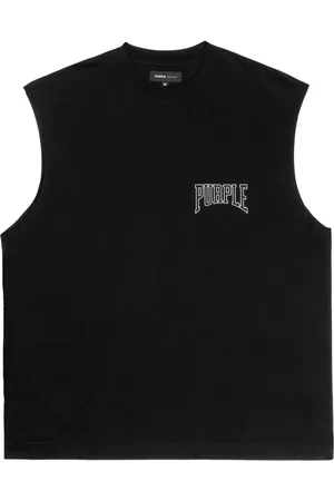 Purple Brand Fight-print cotton tank top