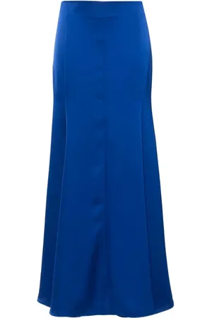 Serafini Satin maxi flared skirt
