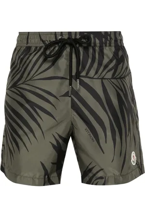 Moncler Palm tree-print swim shorts