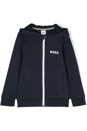 HUGO BOSS Logo-print zip-up hoodie