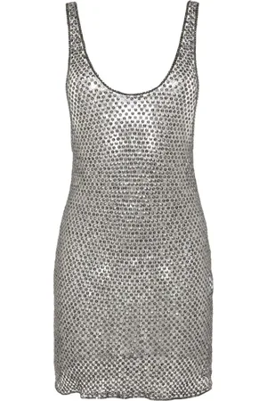 The Attico Sequin-embellished fishnet mini dress