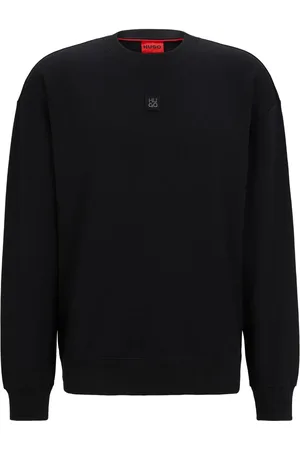 HUGO BOSS Logo-patch stretch-cotton hoodie