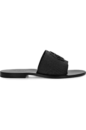 Philipp Plein Crocodile-embossed leather sandals