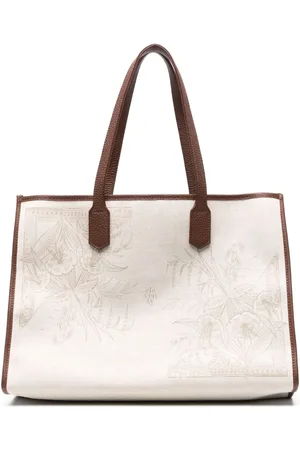 ELEVENTY Floral-print canvas tote bag