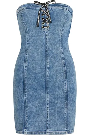 Karl Lagerfeld Tie-front denim minidress