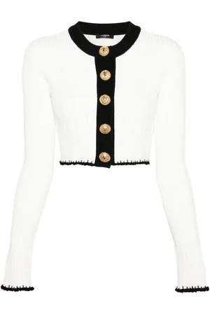 Balmain Pointelle-trim cardigan