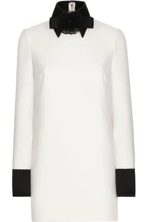 Dolce & Gabbana Bow-applique virgin wool-blend minidress