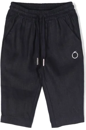 Trussardi Logo-embroidered linen trousers