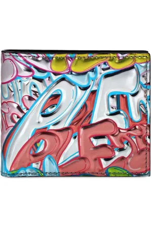 Philipp Plein Graffiti-print leather wallet