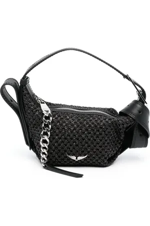 Zadig & Voltaire Xs Lizard Embossed Leather Camera Shoulder Bag in Black