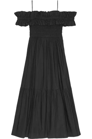 Ganni Cotton Poplin Long Smock Dress
