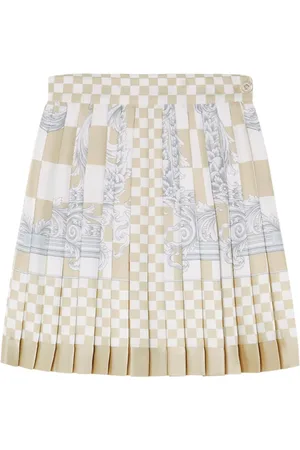 VERSACE Barocco checkerboard-print silk miniskirt