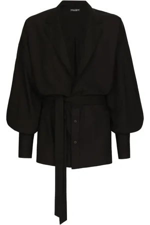 Dolce & Gabbana Belted balloon-sleeve shirt