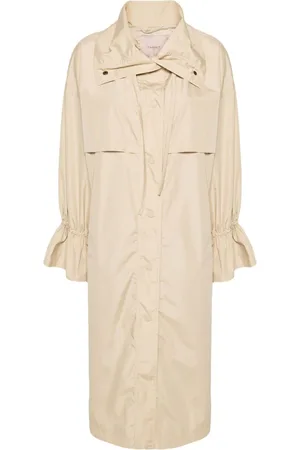 Twin-Set Logo-engraved taffeta trench coat