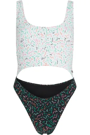 Karl Lagerfeld Geometric-print cut-out swimsuit