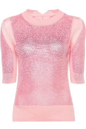 ERMANNO SCERVINO Crystal-embellished cotton top