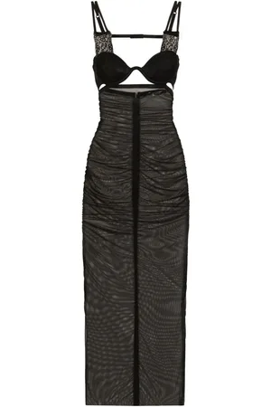 Dolce & Gabbana Bustier-style sheer midi dress