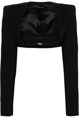 MUGLER Logo-plaque cropped jacket