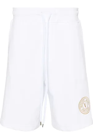 VERSACE V-Emblem cotton track shorts