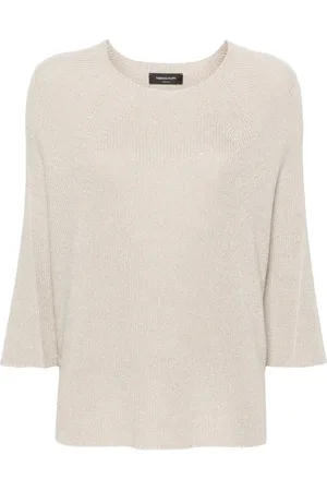Fabiana Filippi Metallic-threading batwing-sleeves jumper