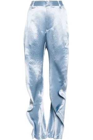 Y / PROJECT Ruffled satin trousers