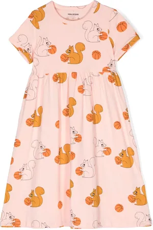 Mini Rodini Squirrels organic cotton dress