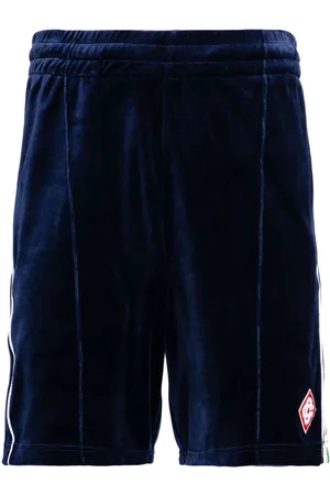 Casablanca Heart Monogram velvet track shorts