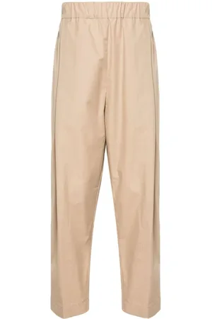 LANEUS Elasticated-waist cotton trousers
