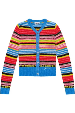 Ganni Soft Wool Stripe Cardigan