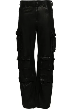 SALVATORE SANTORO Leather cargo trousers