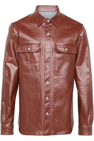 Rick Owens Press-stud coated shirt jacket