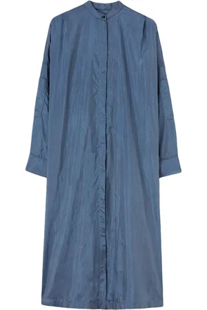 Jil Sander Belted collarless midi shirt dress
