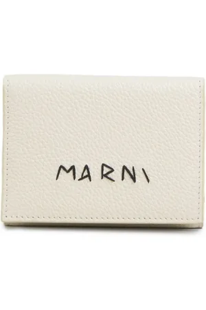 Marni Logo-stitch tri-fold leather wallet
