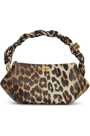 Ganni Mini Bou leopard-print tote bag