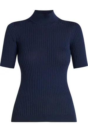 VERSACE Medusa-plaque ribbed-knit wool top