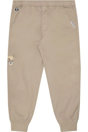 A Bathing Ape Logo-appliqué cotton track pants