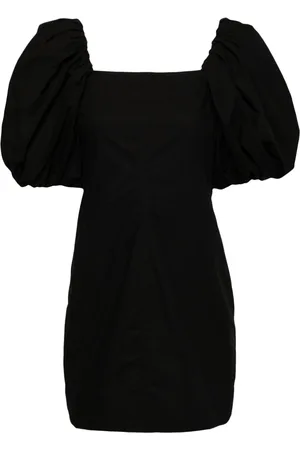 Ganni Poplin-texture organic-cotton minidress
