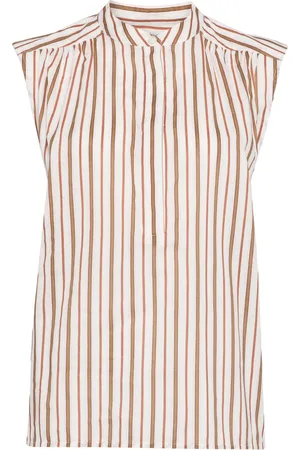 YVES SALOMON Striped sleeveless blouse