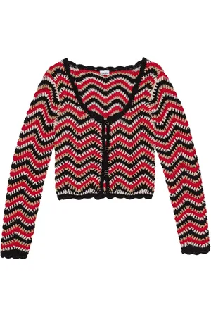 Ganni Cropped organic-cotton crochet cardigan