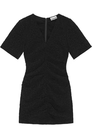 Ganni Textured short-sleeve minidress
