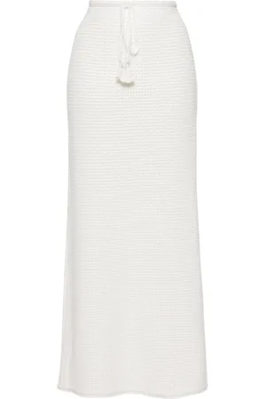 Self-Portrait Sequinned pointelle-knit maxi skirt