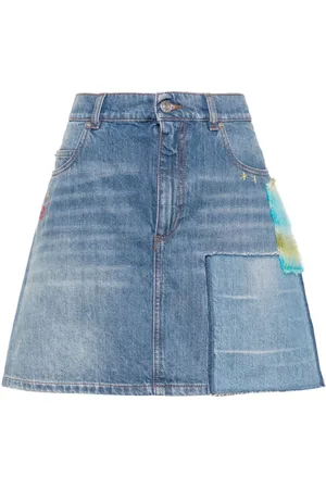 Marni Appliqué-detail denim miniskirt