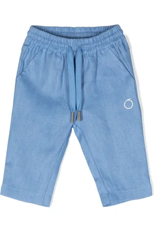 Trussardi Logo-embroidered linen trousers