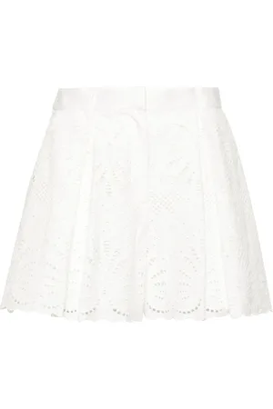 Self-Portrait Broderie anglaise cotton shorts