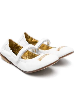 Moschino Logo-studded ballerina shoes