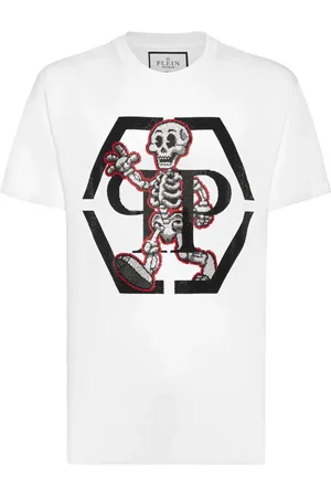 Philipp Plein Rhinestone-skeleton cotton T-shirt