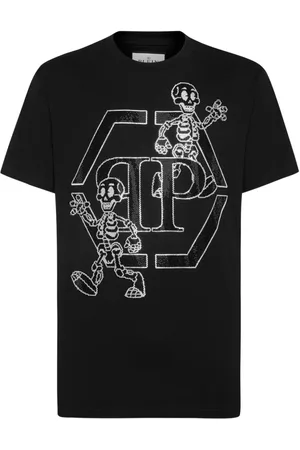 Philipp Plein Rhinestone-skeleton cotton T-shirt