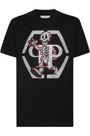 Philipp Plein Rhinestone-skeleton cotton T-shirt