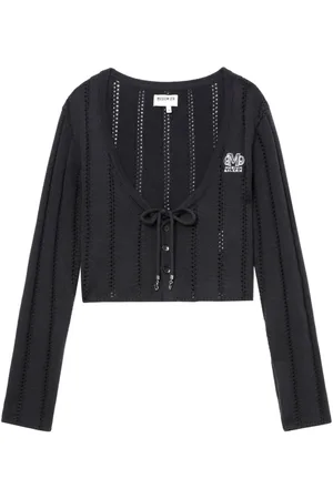 Musium Div. Logo-embroidered cropped cardigan